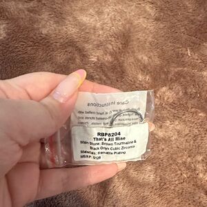 Brown Tourmaline and Black Onyx Ring